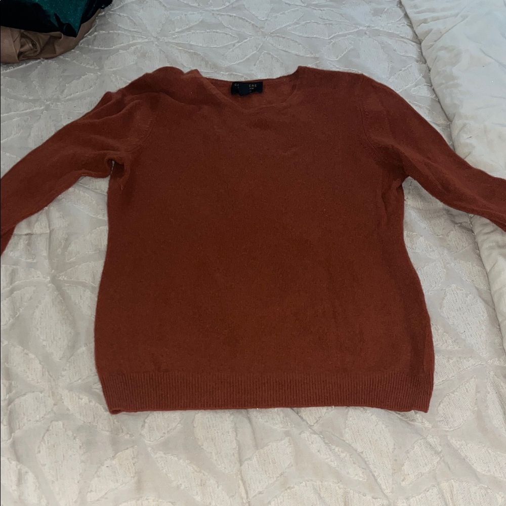 Charter Club Women's Burnt Orange Crew Neck Sweater